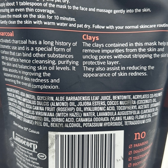 🍀 by Nature 🍀 Charcoal Clarifying Face Mask Rosehip Oil New Zealand 🍀23 - Picture 3 of 3